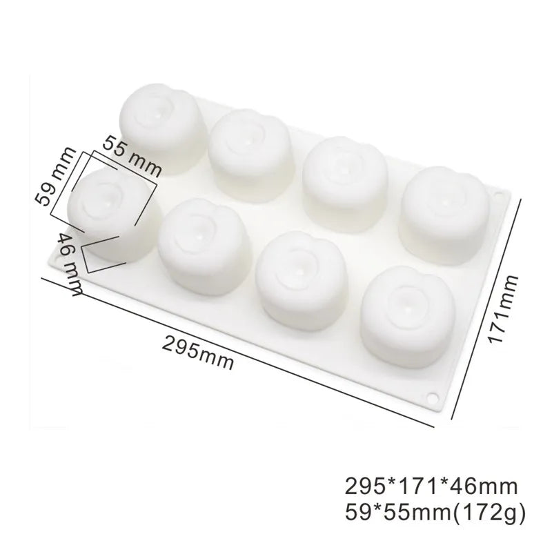 SHENHONG Silicone Cherry Mold 8 Holes Peach 3D Cake Moulds Mousse For Ice Creams Chocolates Pastry Bakeware Dessert Art Pan