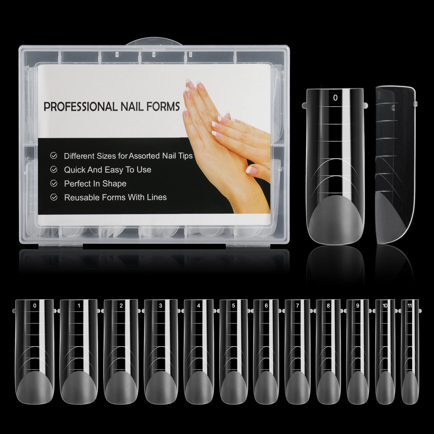 BNG Top Forms for Nails Dual Forms Nails Forms for Extension Full Cover Quick Building Gel Mold Tips Poly Nail Gel Mold