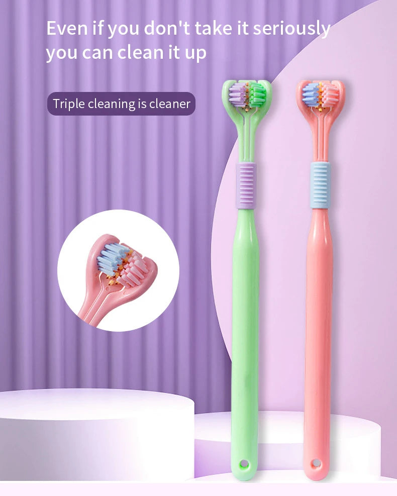 Three Sided Soft Hair Tooth Toothbrush Adult Toothbrush Ultra Fine Soft Bristle Oral Care Safety Teeth Brush for Oral Health