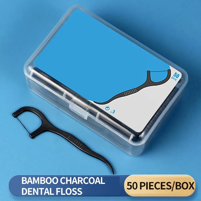 150pcs Dental Floss Plastic Toothpicks-Disposable Cleaning between Teeth-Separate Box-Oral Care