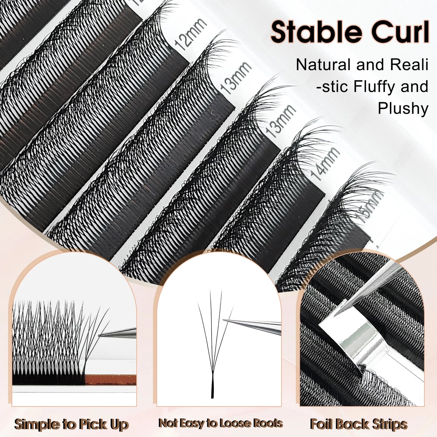 CoMango C/D/LC/LU Smaller Spacing 3D/4D W Shaped Eyelashes Extension 3D/4D Style Premade Fans Lashes Volume Lightweight Eyelash