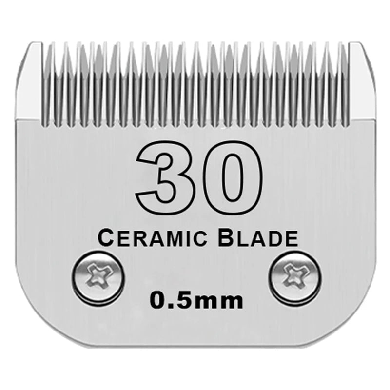 #30 Ceramic Detachable Pet Clipper Replacement Blade Compatible With Most Andis, Oster A5, Wahl KM Dog & Animal Clippers, 0.5mm