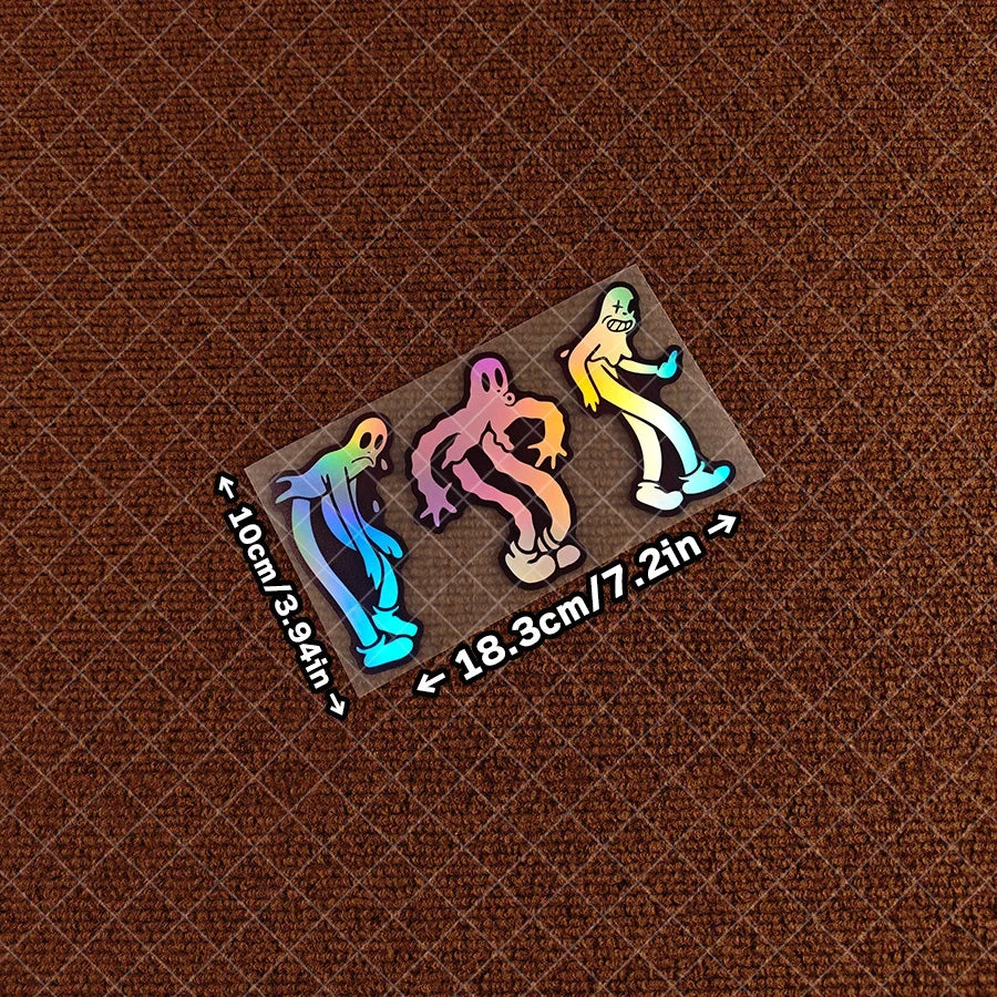 1 Piece Of Ghostly Dancing Sticker, Self-Adhesive Car Graphic, Inspired By Ghostmane, JDM Theme, Vinyl Sticker