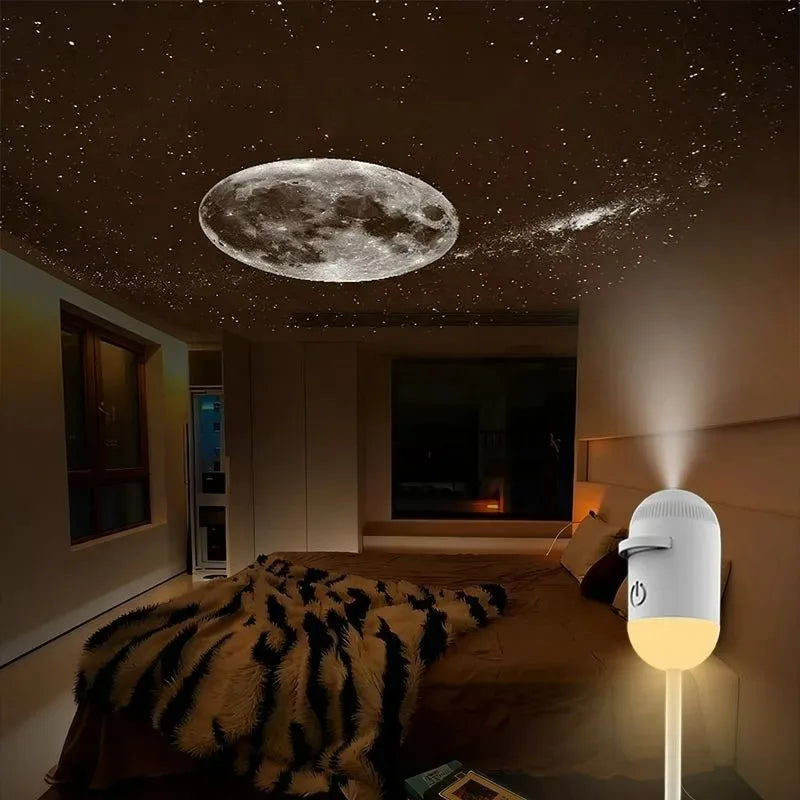 Galaxy Star Projector 2 in 1 Night Light Home Background Atmosphere Lamp Perfect Gift for Boyfriend & Girlfriend