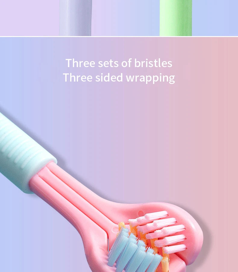Three Sided Soft Hair Tooth Toothbrush Adult Toothbrush Ultra Fine Soft Bristle Oral Care Safety Teeth Brush for Oral Health