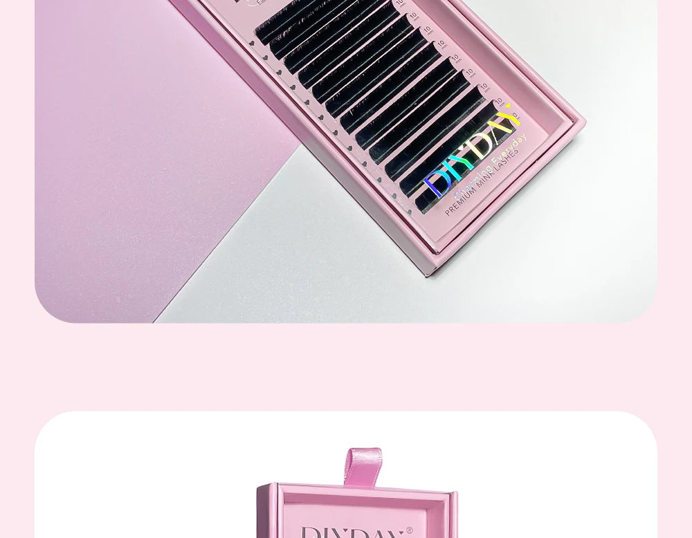 DIYDAY Easy Fan Volume Eyelash Extensions Wholesale C D Curve Easy Blooming PBT Mink Eyelashes Camellia False Lashes Supplies