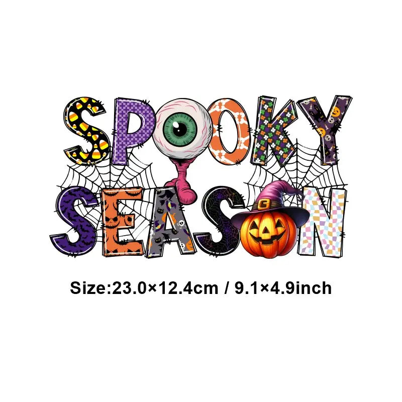 "Halloween is a Life Style"Patch Stickers Iron On Transfers for Clothing Iron Halloween Ghosts Stickers Fusible Applique Badge