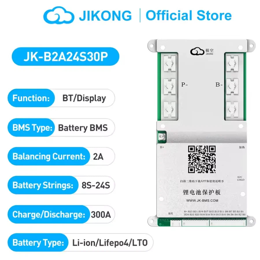 JK BMS 60A 100A 150A 200A 300A Active Balance Bms 4S 8S 16S 20S 24S JIKONG Smart Bms 12V 24V 48V 72V Lifepo4 Li-Ion Lto Battery