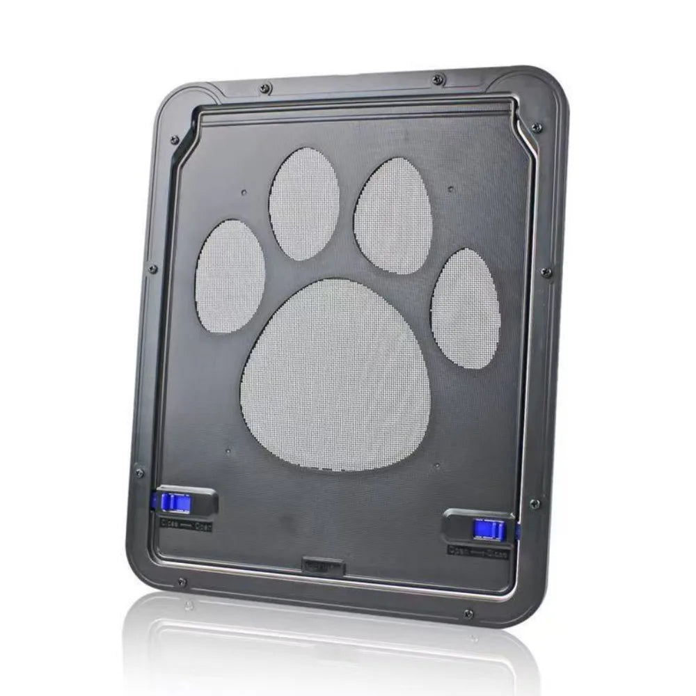 Plastic Pet Lockable Screen Door Automatic Lock Magnetic Flap Dog Flap Door Ventilation Weatherproof Self-Closing Pet Door