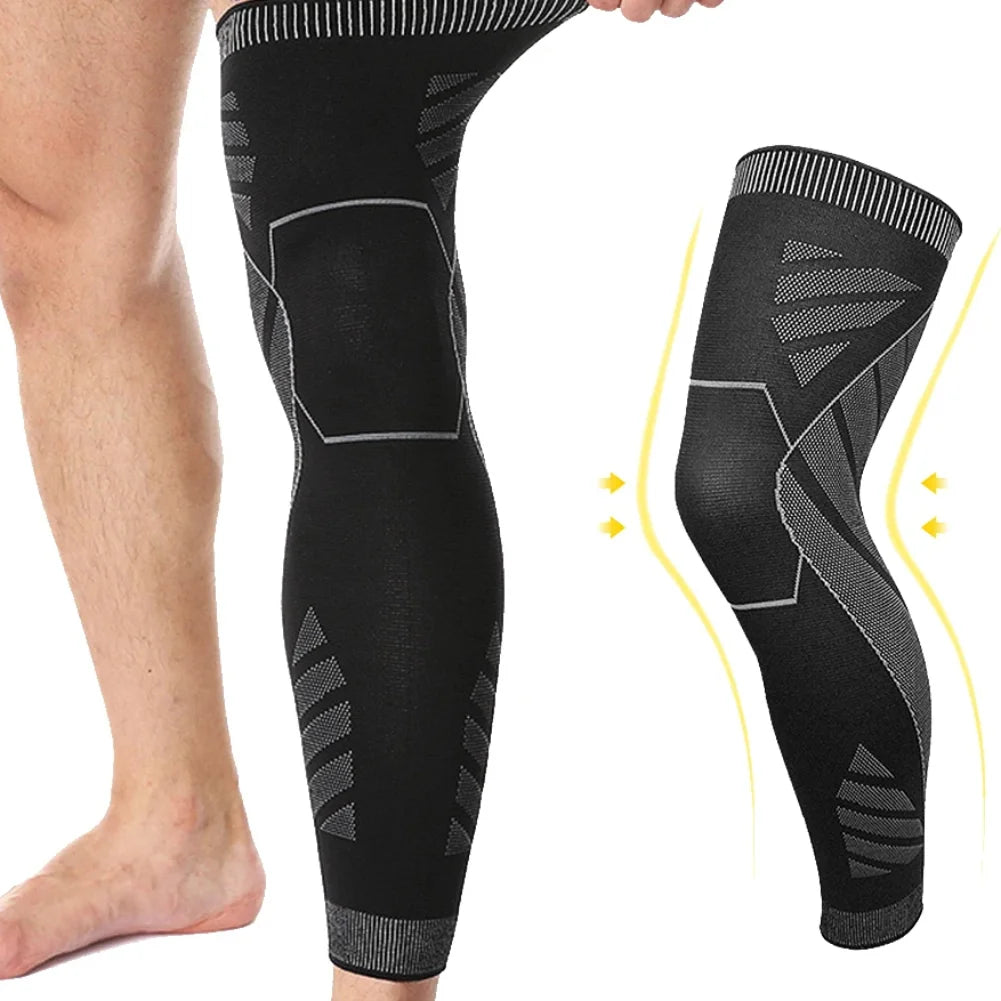 BraceTop 1 PC Full Leg Sleeves Long Compression Leg Sleeve Knee Sleeves Protect Leg, for Man Women Basketball, Arthritis Cycling