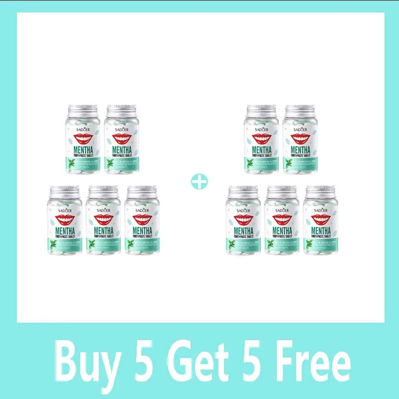 Mint Flavors Toothpaste Tablets Improve Bad Breath Remove Smoke Stains Fresh Oral Hygiene Solid Toothpaste Tablet