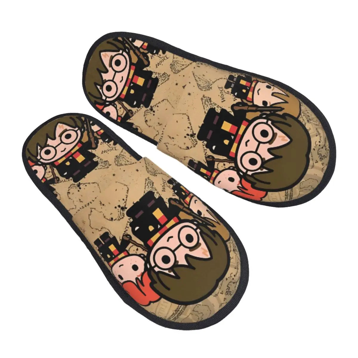 Winter House Cotton Slippers Harrys Potters Magic School Accessories Household Fur Slides Slippers Indoor Cozy Anti Slip Slides