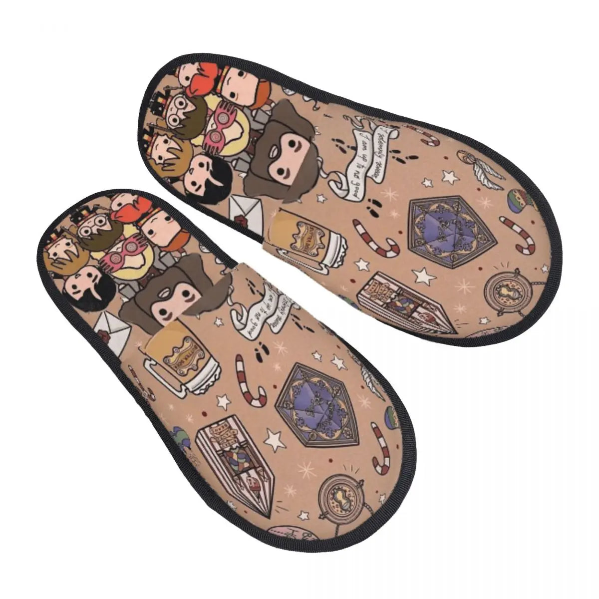 Winter House Cotton Slippers Harrys Potters Magic School Accessories Household Fur Slides Slippers Indoor Cozy Anti Slip Slides