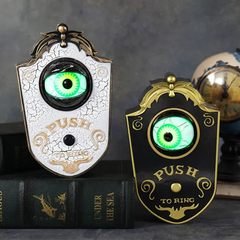 Halloween Doorbell Led Luminous Hanging Doorbell Haunted Party Decor Glowing Horror Props Creepy Eyes with Sound Lights