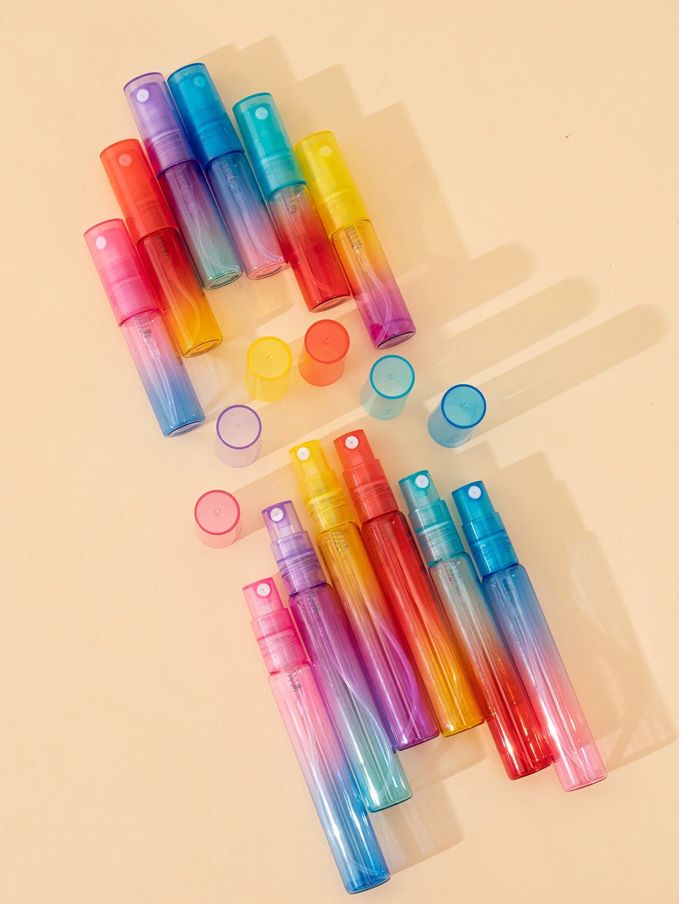 6/60 Pcs 4ml8ml High-End Gradient Color Glass Perfume Bottle Fashionable Mini Spray Bottle Cologne Perfume Sub-Bottle Portable