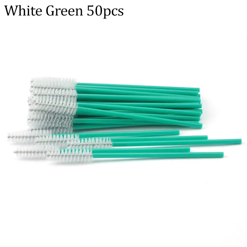 50pcs Eyelash Brushes Reusable Mascara Wands Applicator Spoolers for False EyeLashes Extension Women Lashes Cosmetic Supplies