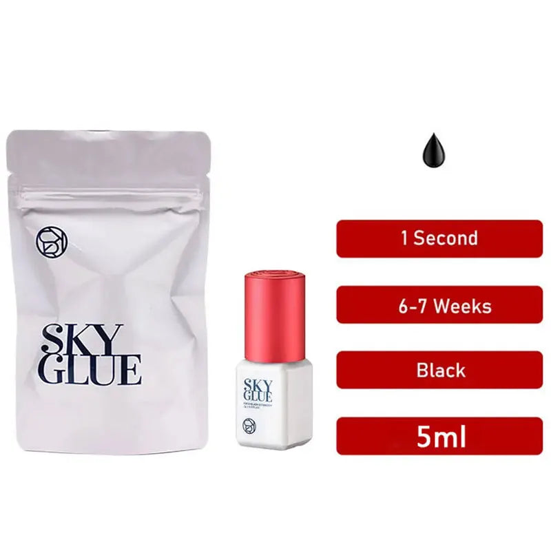 5ml Korean Original Sky Glue S Plus Black Red Blue White Cap Lash Adhesive Low Irritation Quick Drying Eyelash Extension Glue
