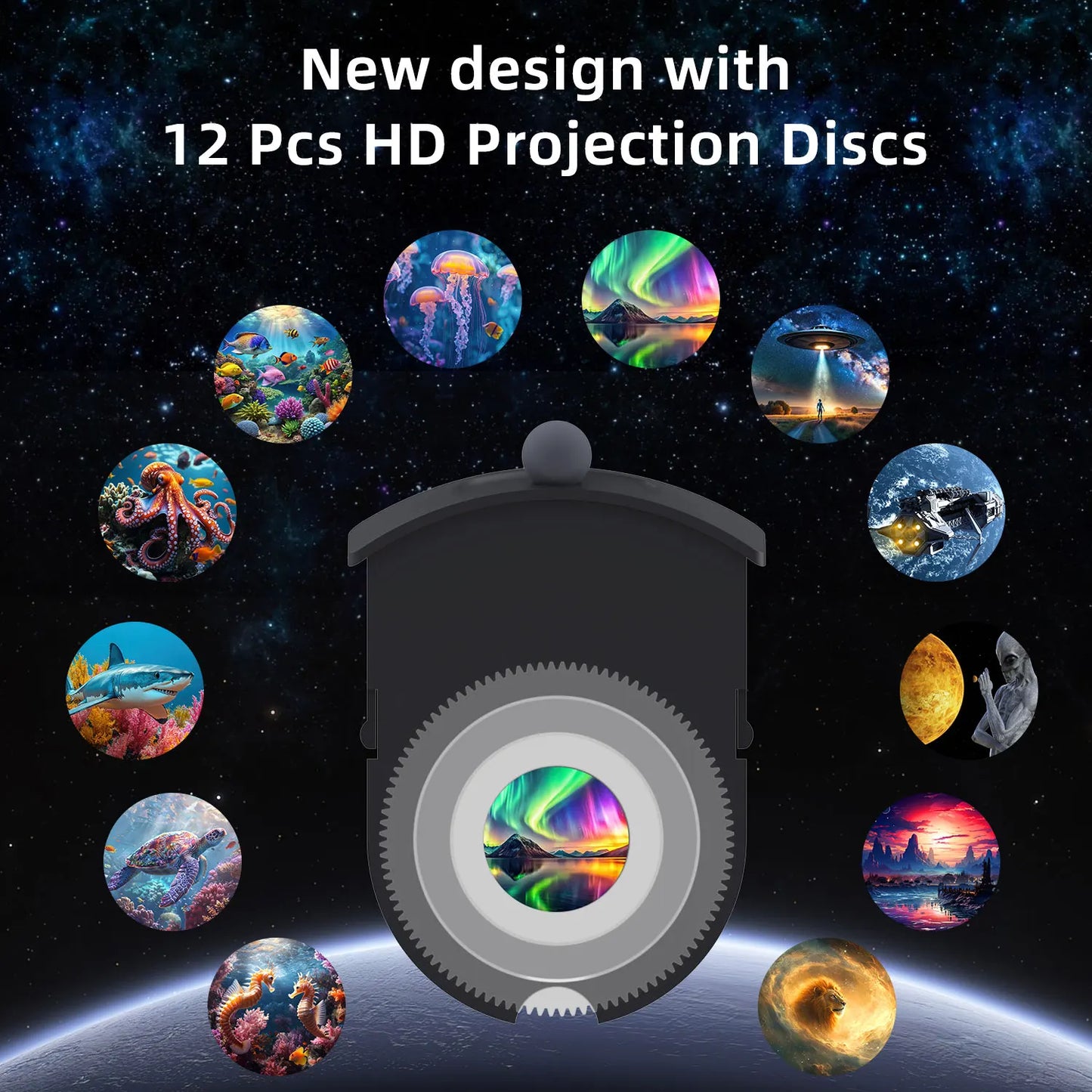 Ocean Starry Sky Projector Night Light 12 in 1 Animal Ocean Projector 360° Rotating Star Galaxy Projector Room Decoration