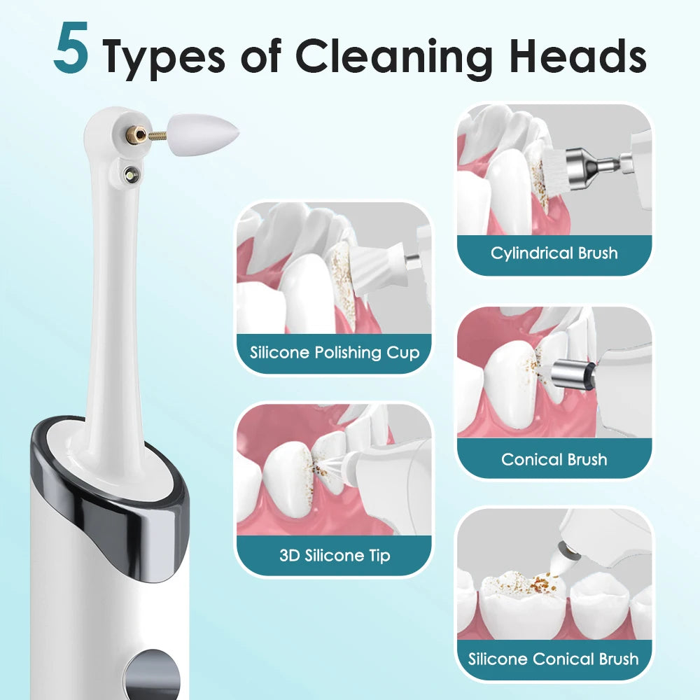 5 In 1 Electric Tooth Polisher USB Rechargeable Dental Scaler Toothbrush Tartar Plaque Calculus Remover Cleaner Teeth Whitening