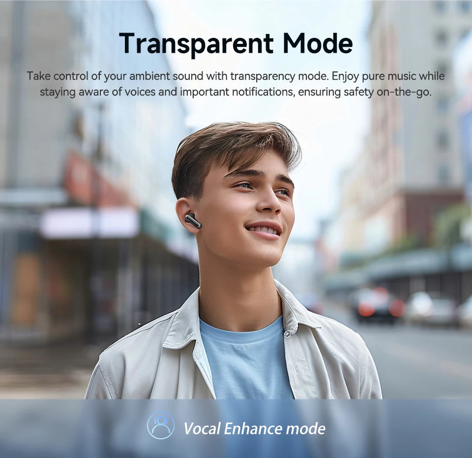 QCY MeloBuds N50 Wireless Earbuds Adaptive Hybrid ANC Bluetooth 5.4 Earphones 6Mics ENC 12mm Dynamic Driver Headphones 28H