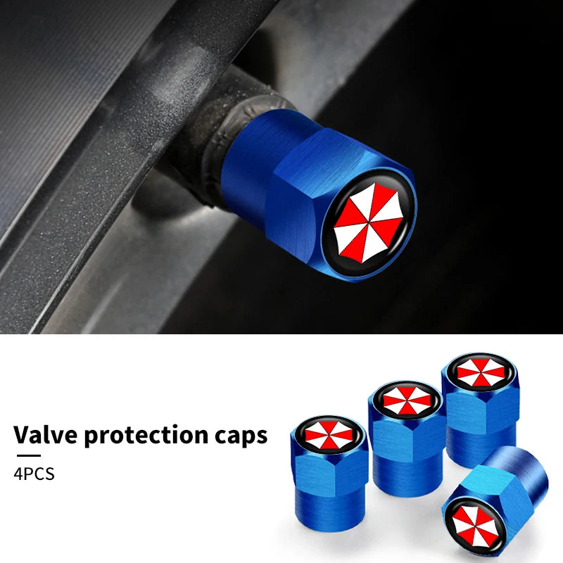 4Pcs Car Tire Valve Stems Cap Aluminum Tyre Wheel Stem Air Valve Cover Airdust For Umbrella