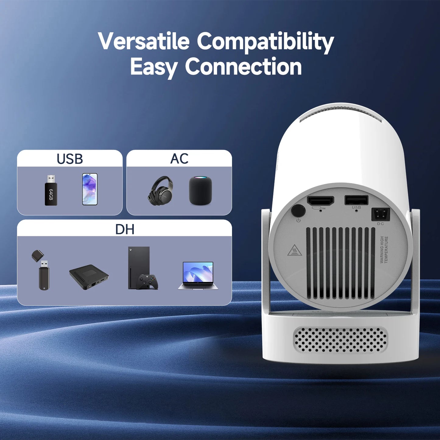 Magcubic 8K Wifi6 Projector 290ANSI Android 14 Dual WIFI Allwinner H726 BT5.4 1280*720P Home Cinema Outdoor Portable HY300 Pro +