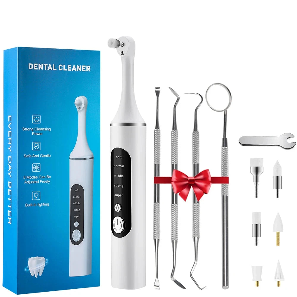 5 In 1 Electric Tooth Polisher USB Rechargeable Dental Scaler Toothbrush Tartar Plaque Calculus Remover Cleaner Teeth Whitening