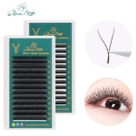 GLAMLASH 2tips 3D W Shape Lashes Extension Premade Volume Fan Eyelashes W Style Shaped Lash Makeup Supplies Natural EyeLash