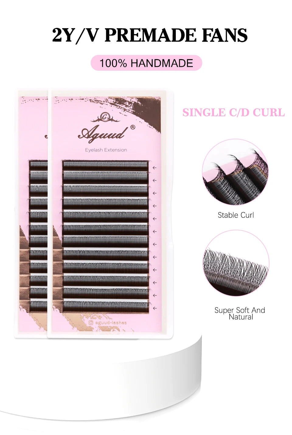 AGUUD Automatic Flowering 2D 3D 4D 5D W Shape Premade Fans Eyelash Extensions Natural Soft Individual Lashes Makeup Cilia