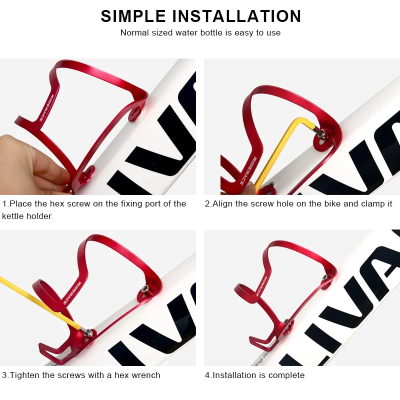 RIDERACE Lightweight Bike Bottle Holder Aluminium Alloy MTB Bicycle Water Bottle Cage Cup Bracket For Road Cycling Kettle Mount