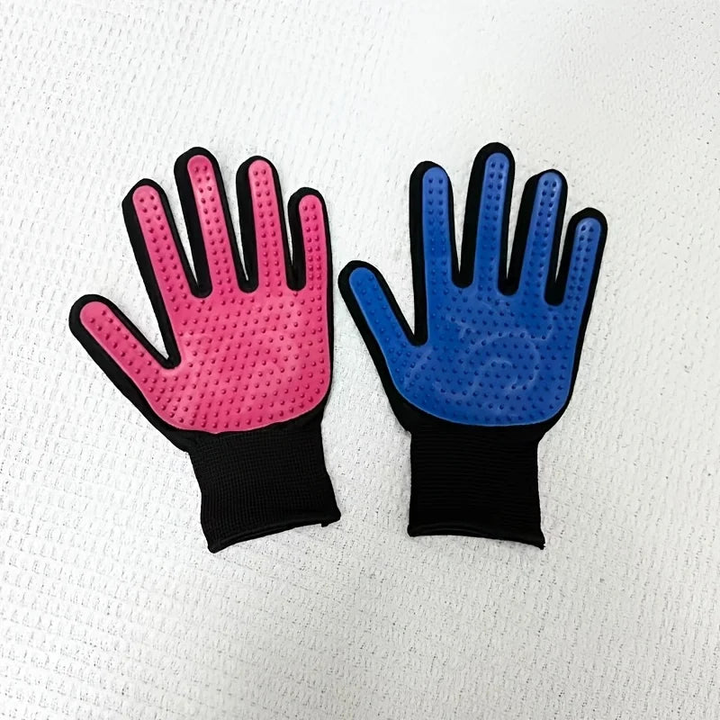 2PCS Pet Grooming Gloves, Massage Deshedding Brush for Dogs Cats, Efficient Tool to Remove Loose Pet Fur