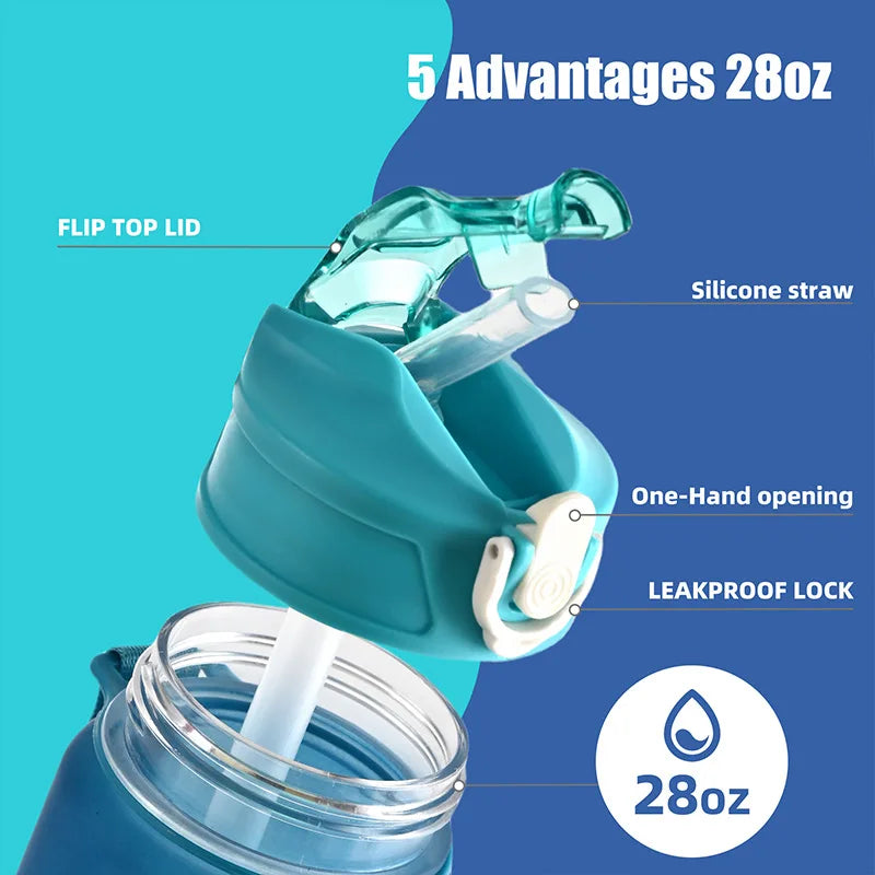 1PCS Hot Sale 750ML Sports Water Bottle Shaker Outdoor Travel Portable Leakproof Drinkware Plastic Drink Bottle BPA Free