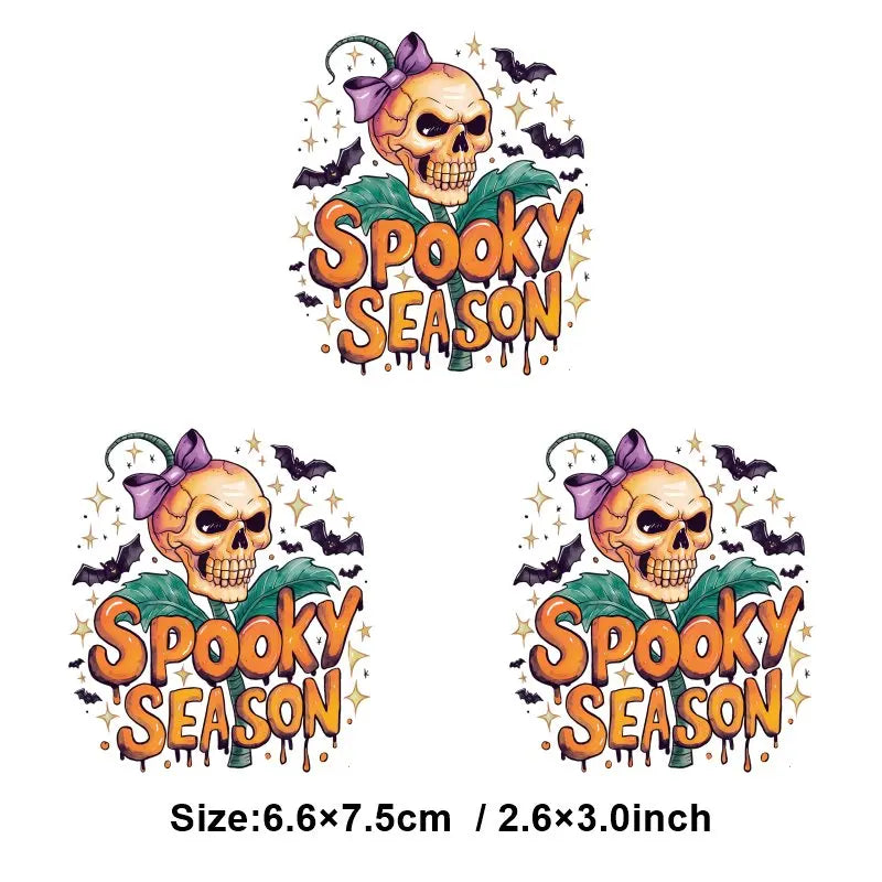 "Halloween is a Life Style"Patch Stickers Iron On Transfers for Clothing Iron Halloween Ghosts Stickers Fusible Applique Badge