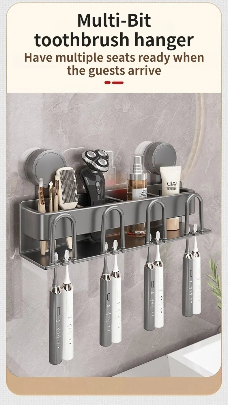 No Need To Drill Suction Cup A Wall-Mounted Electric Toothbrush Holder With a Cup For The Bathroom