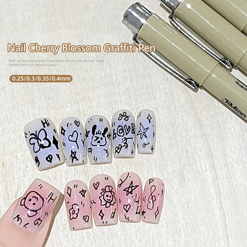 Waterproof Nail Art Graffiti Line Pen Gel Painting Wire Drawing Detail Sketching Tool for Creative Nail Design