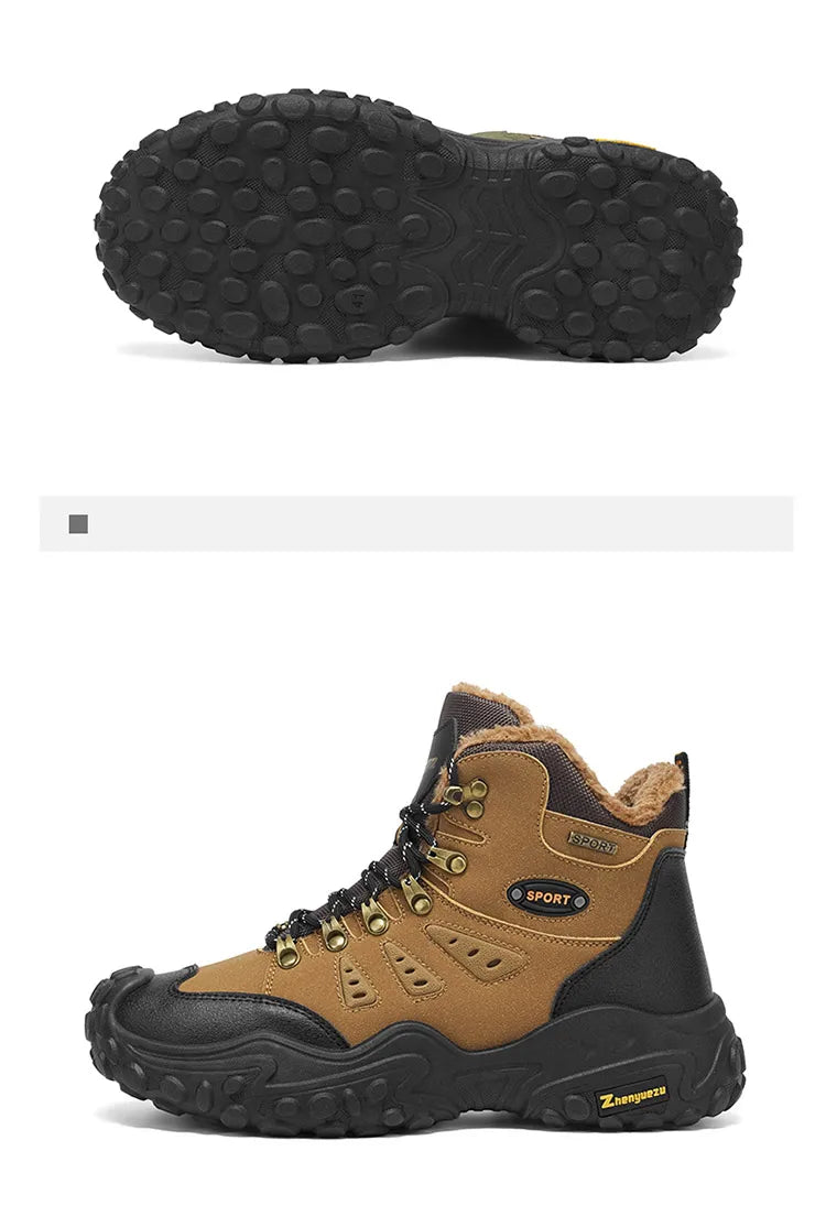 Autumn and Winter Men's Outdoor Sports and Travel Fleece-Lined Warm Snow Boots, Christmas Gifts, Birthday Gifts, Halloween Gifts