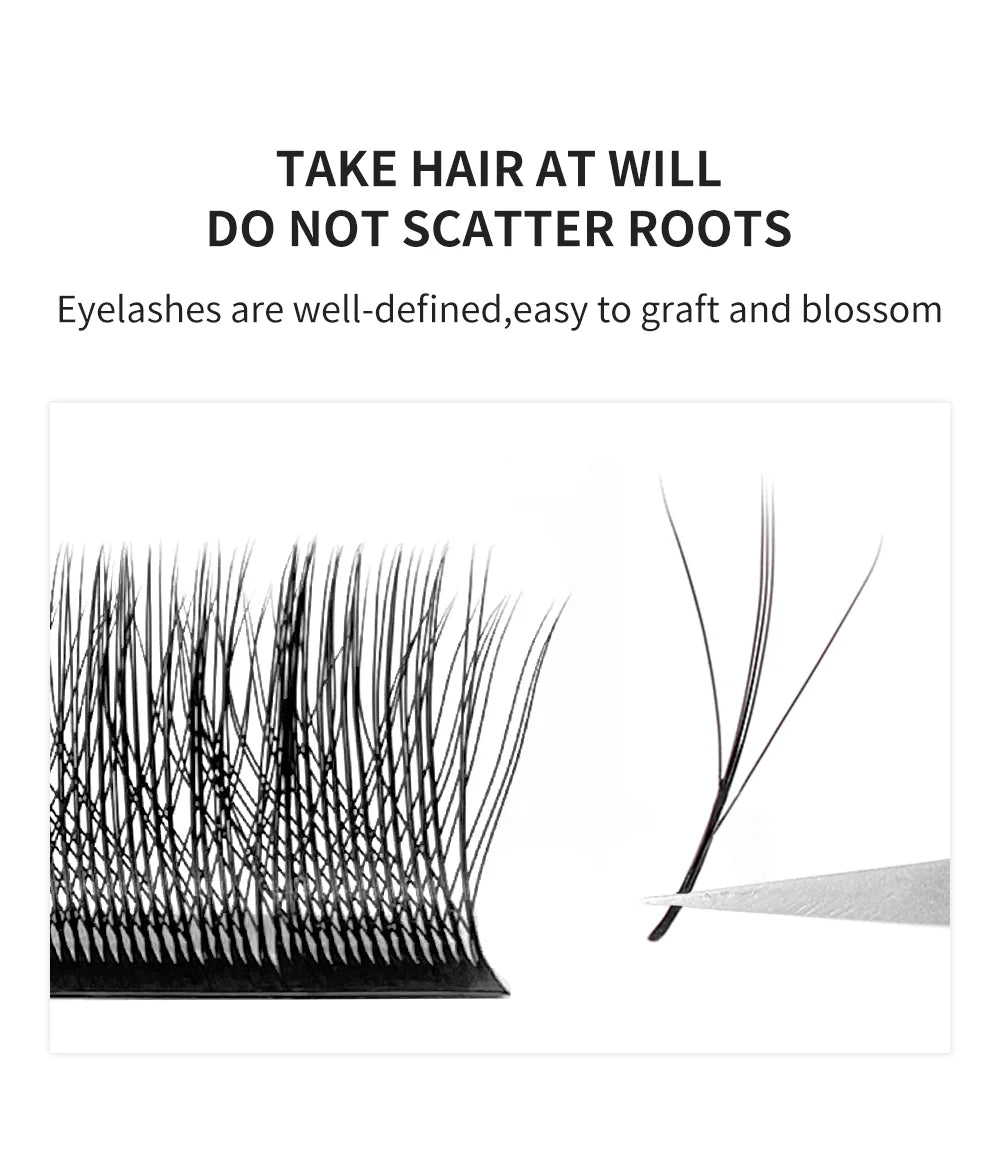 NATUHANA 3D W Shape Lashes Premade Volume Fan Lash Extensions Natural W Style Lashes Faux Mink Individual Lashes Makeup(2.0)