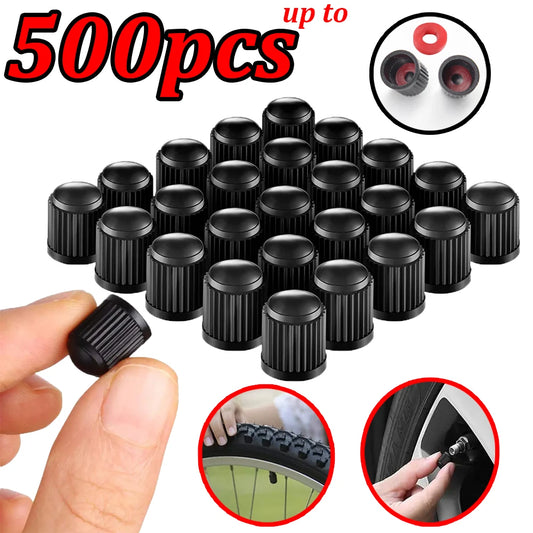 10-500Pcs Car Tire Valve Dust Cover with Rubber Ring Tire Valve Cover General Motors Dust Valve Automotive Parts Motorcycle Part