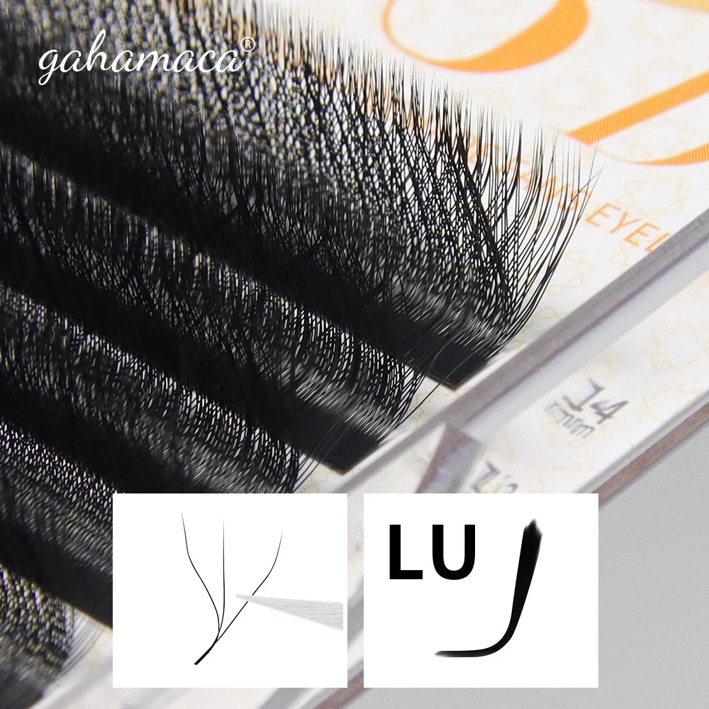 GAHAMACA Eyelash Extension 0.07mm C/D/L/LU Curl Lash 3dW-Shape Eyelashes Extension Natural Soft Premade False Lashes ﻿Wholesaled