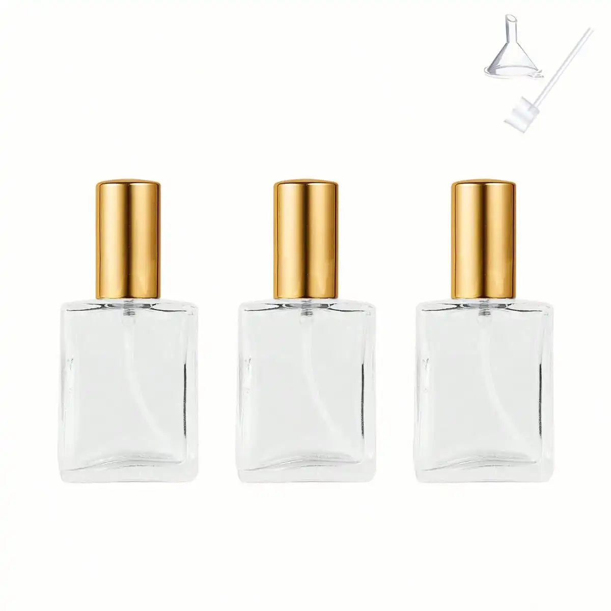 15ml Flat Square Refillable Perfume Cosmetic Water Spray Bottle, Portable Sample Skincare Water Beauty Empty Bottle, Transparent