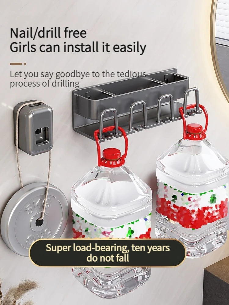 Toothbrush Holder Toothpaste Holder Electric Toothbrush Holder Space Aluminum Punch-Free Toilet Bathroom Shelf Rack