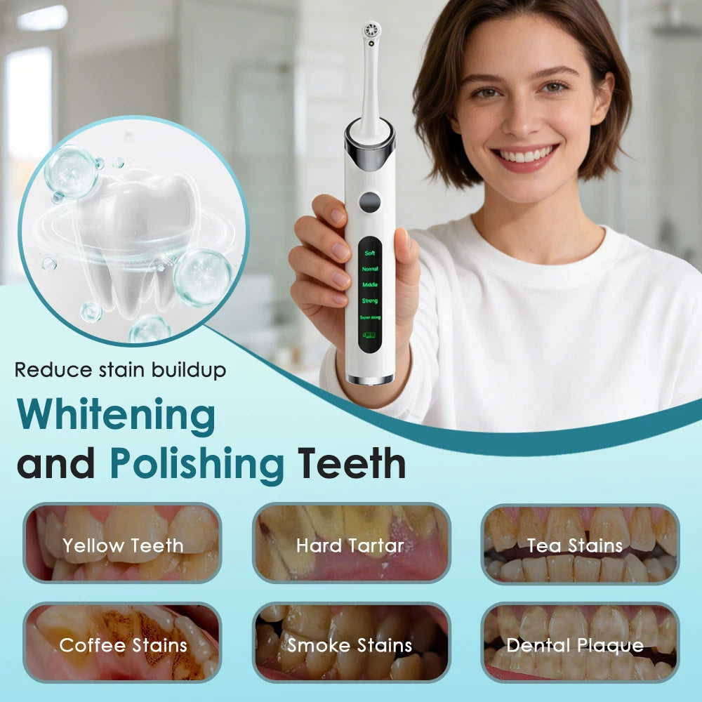 5 In 1 Electric Tooth Polisher USB Rechargeable Dental Scaler Toothbrush Tartar Plaque Calculus Remover Cleaner Teeth Whitening