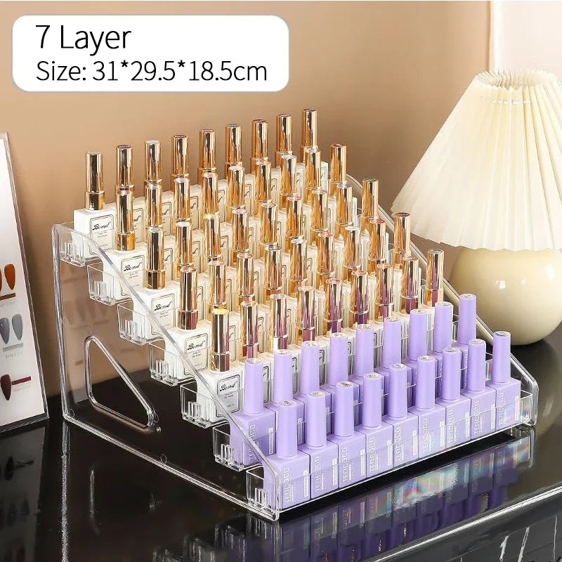 Nail Polish Display Organizer Shelf Clear Cosmetic Rack Frame Jewelry Stand Holder Organization Tools
