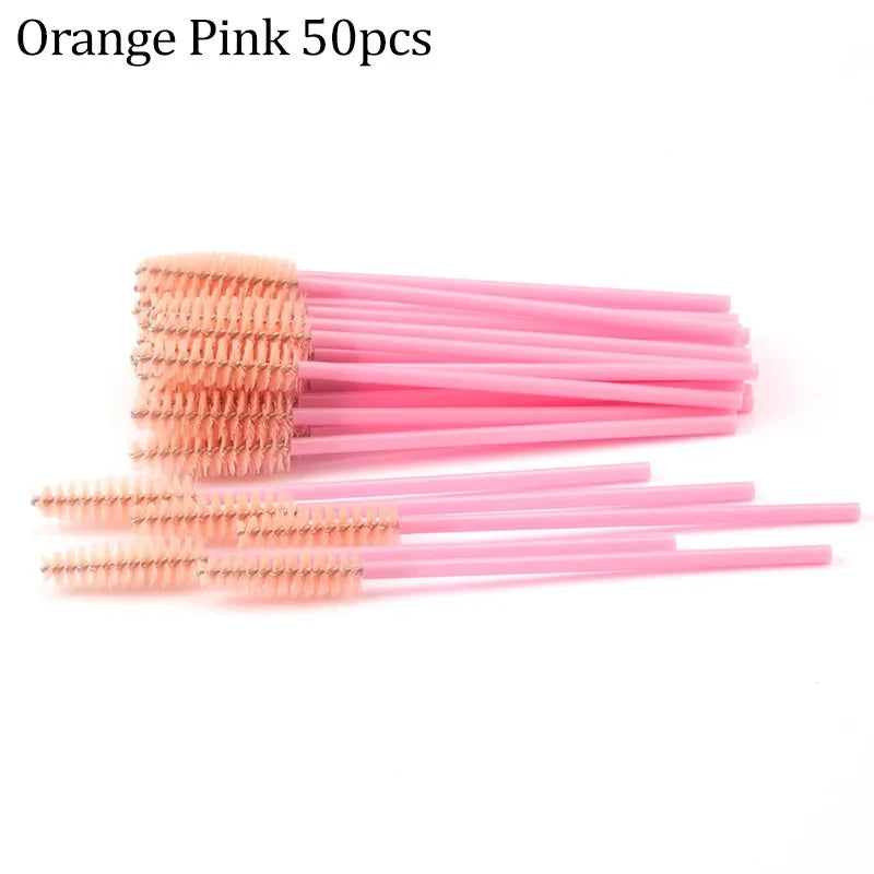 50pcs Eyelash Brushes Reusable Mascara Wands Applicator Spoolers for False EyeLashes Extension Women Lashes Cosmetic Supplies