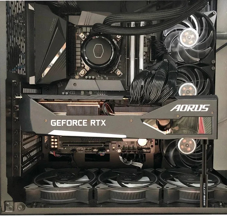 TEUCER Graphics Card GPU Holder Adjustable Telescopic Rotary Screw Magnetic Anti-Slip Support Vertical GPU Video Card Bracket