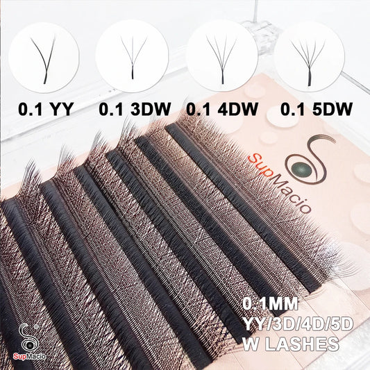 SUPMACIO 0.10mm 2d/3d/4d/5d W Eyelashes Extensions YY Lashes 0,10mm Premade Volume Fans ресницы для наращиван
