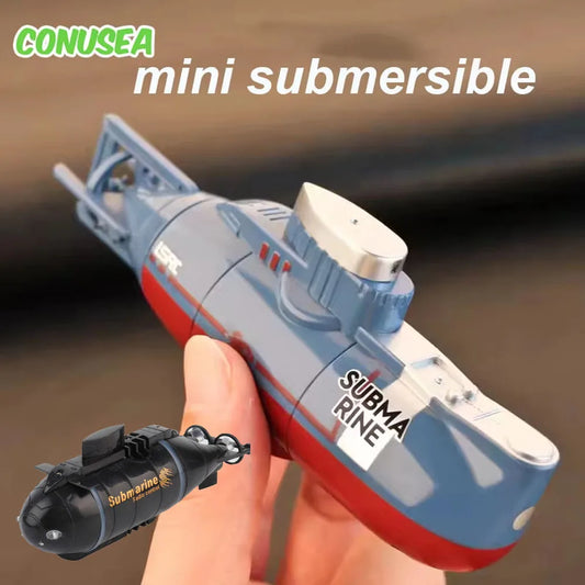 Rc Submarine Mini Boat 0.1M/s Speed Remote Control Boat Waterproof Diving Toy Simulation Model Gift for Kids Boys Girls Child