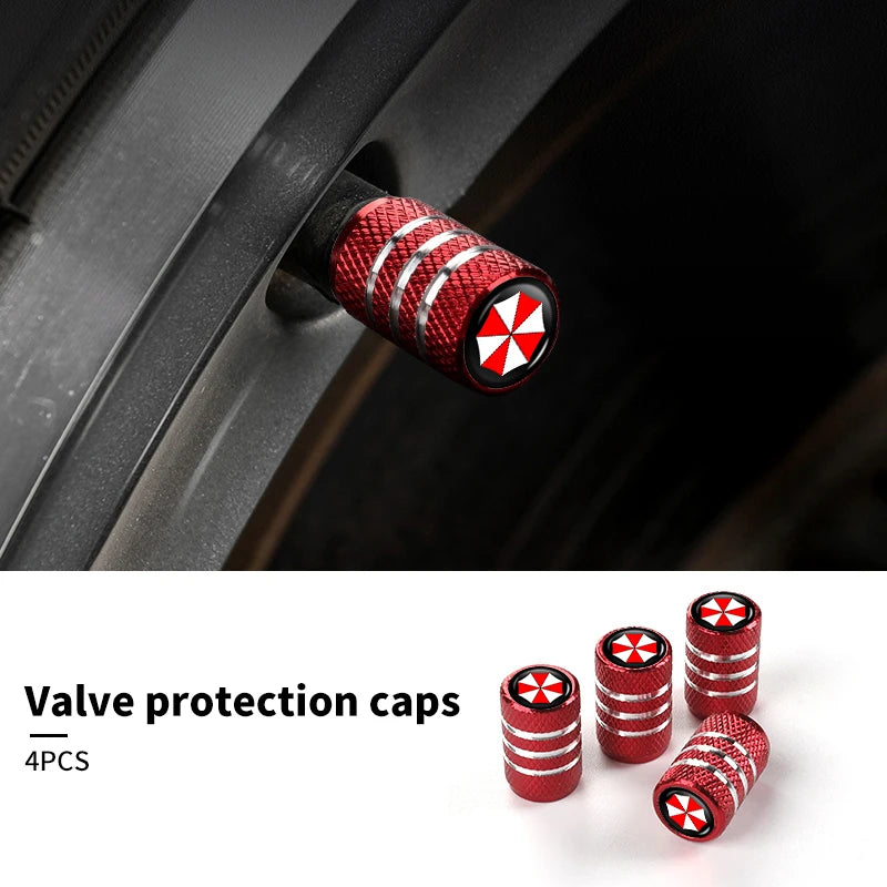 4Pcs Car Tire Valve Stems Cap Aluminum Tyre Wheel Stem Air Valve Cover Airdust For Umbrella