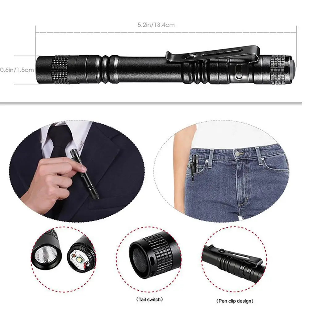 1000 Lumens COB Work Light Flashlight, Waterproof Mini Pocket Penlight for Repair, Outdoor, Emergency,Electrician