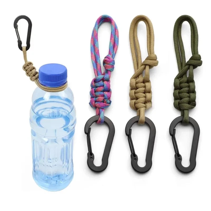 Multifunctional Outdoor Paracord Water Bottle Holder Lanyard, Portable Universal Water Bottle Strap for Backpack Hat Mineral Wat